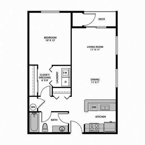 Regency Park Apartments One Bedroom Exterior Floor Plan